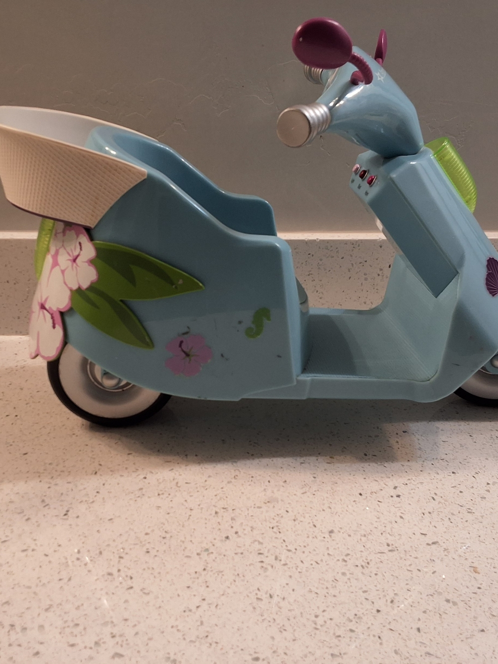 American Girl Light Blue Ride-On Scooter with Pink Floral Decal - Picture 8 of 11